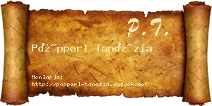 Pöpperl Tanázia névjegykártya